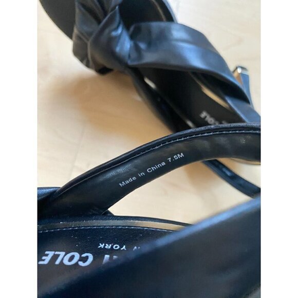 KENNETH Cole New York "Blanche" Knot Slingback Heels Women New Black Sandals - Picture 8 of 10